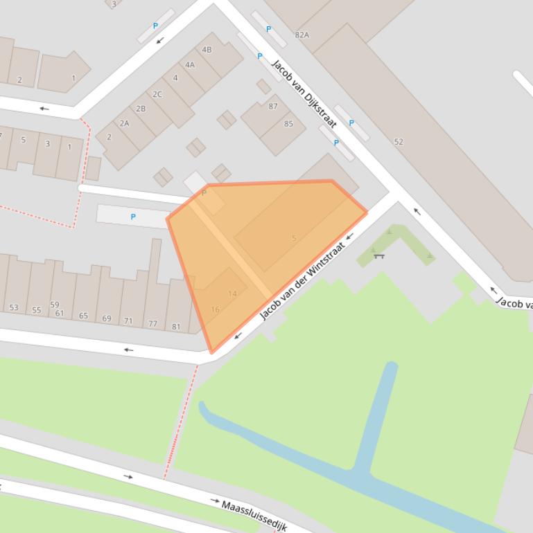 Kaart van postcodegebied 3131VJ.