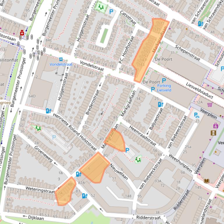 Kaart van postcodegebied 3131VM.