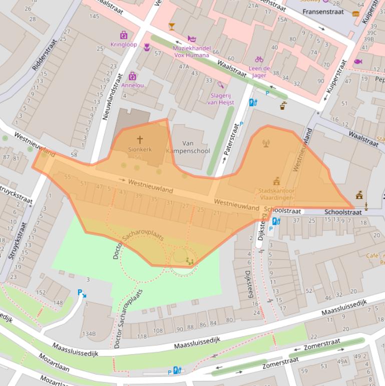 Kaart van postcodegebied 3131VX.