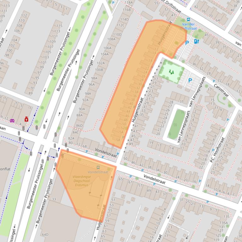 Kaart van postcodegebied 3131WN.