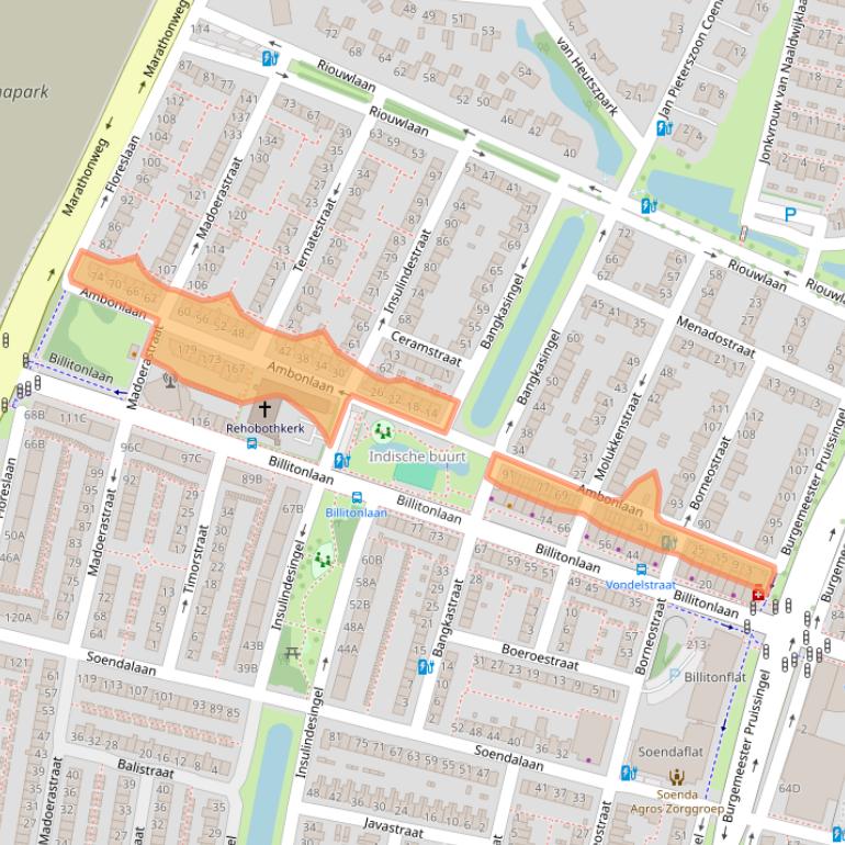 Kaart van postcodegebied 3131ZA.