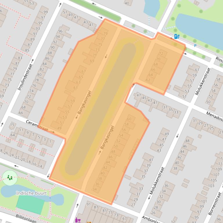 Kaart van postcodegebied 3131ZB.