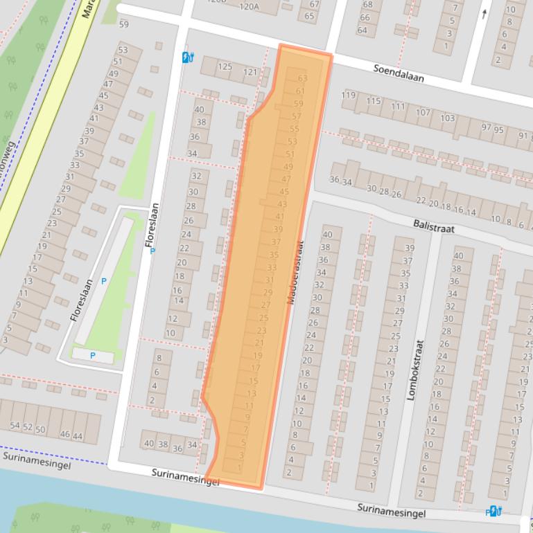 Kaart van postcodegebied 3131ZG.