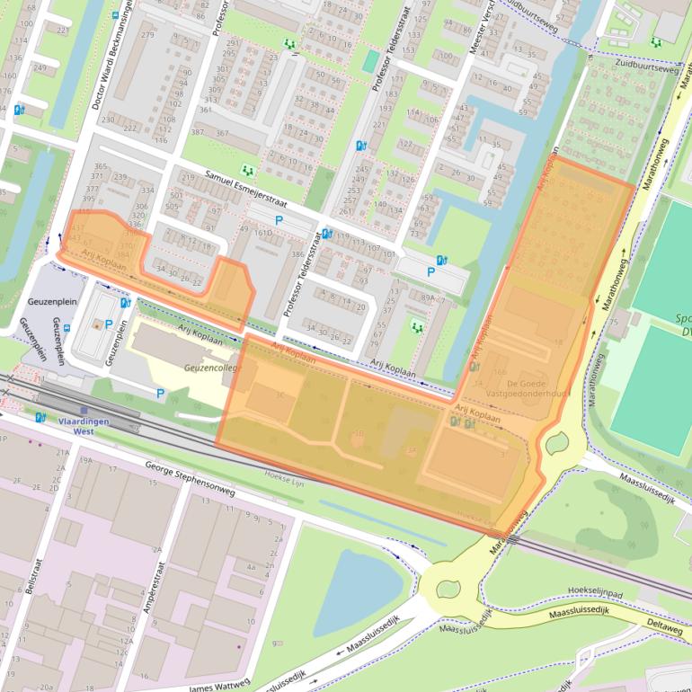 Kaart van postcodegebied 3132AA.