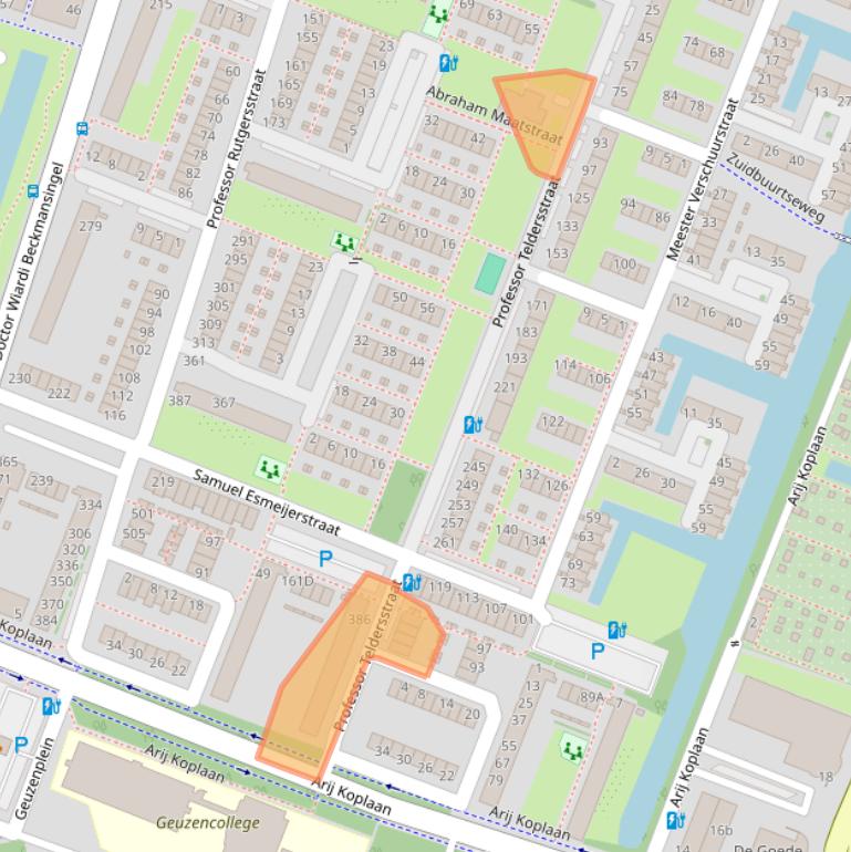 Kaart van postcodegebied 3132AZ.