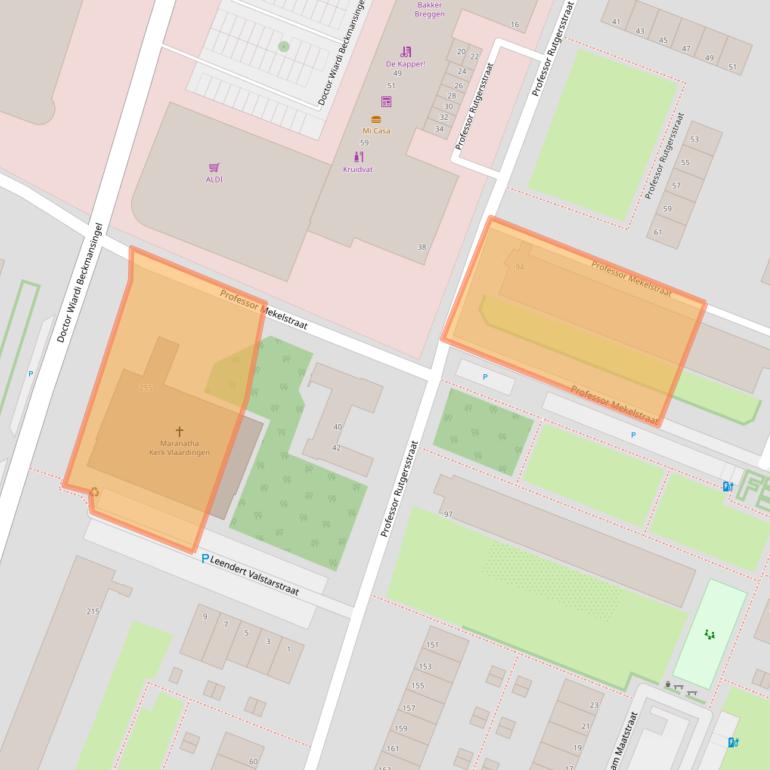 Kaart van postcodegebied 3132BE.