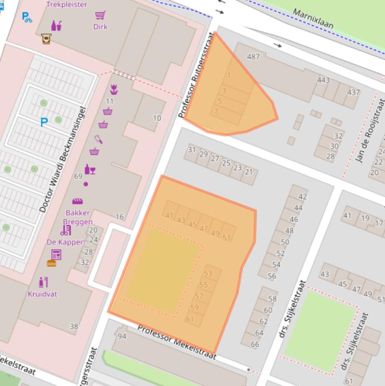 Kaart van postcodegebied 3132BG.