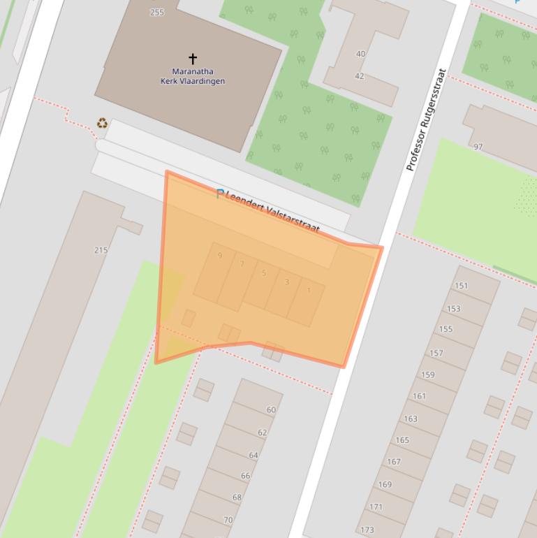 Kaart van postcodegebied 3132BW.