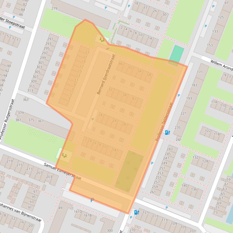 Kaart van postcodegebied 3132BZ.