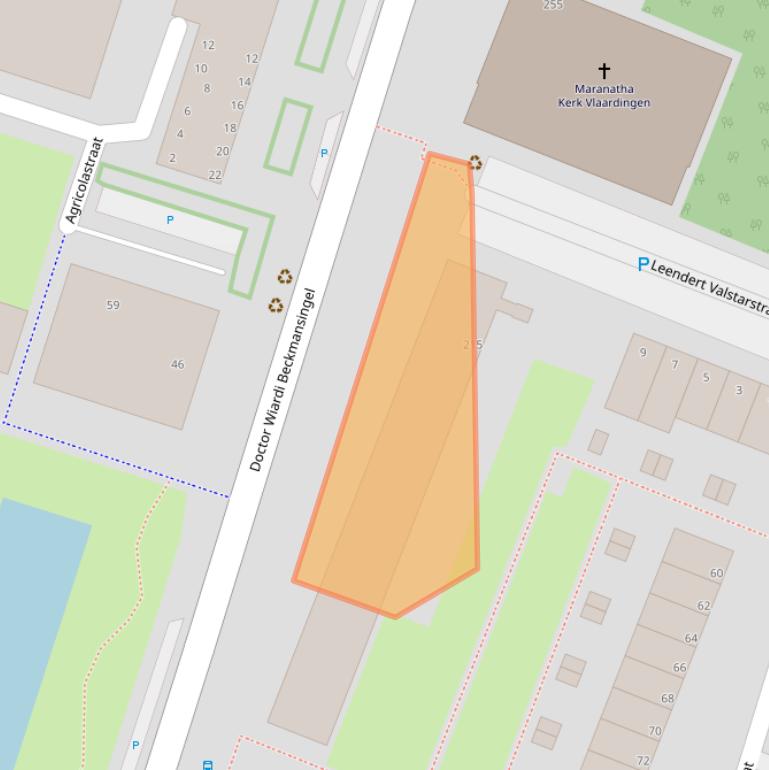 Kaart van postcodegebied 3132CR.