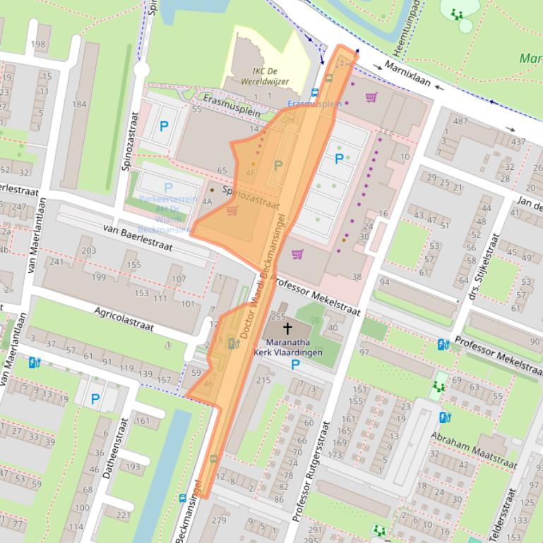 Kaart van postcodegebied 3132CX.