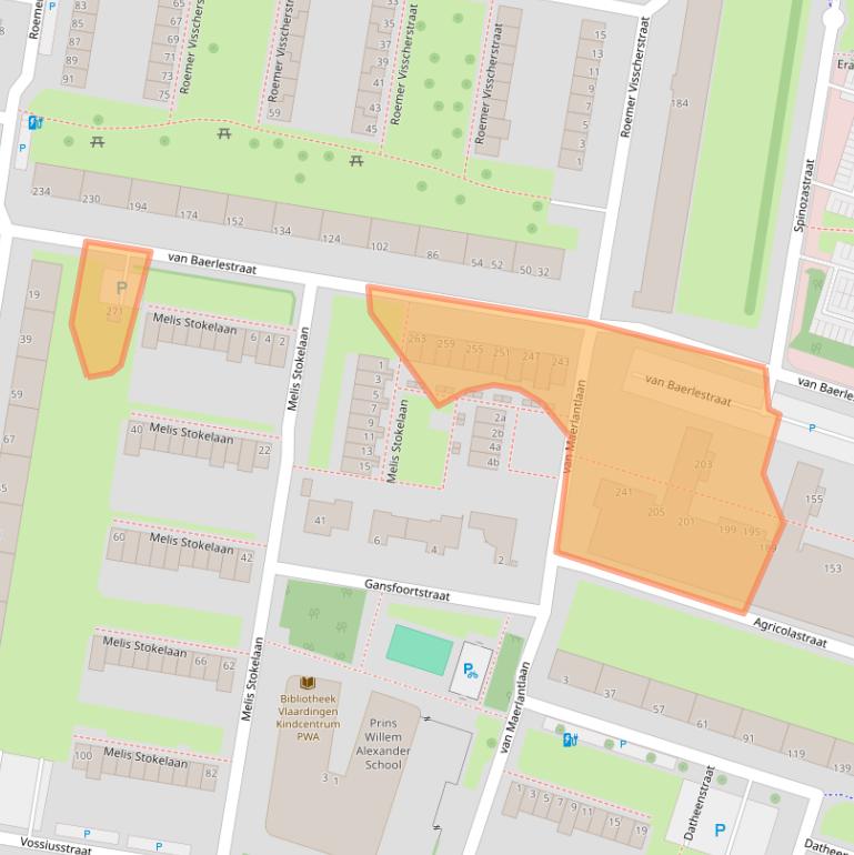 Kaart van postcodegebied 3132EE.