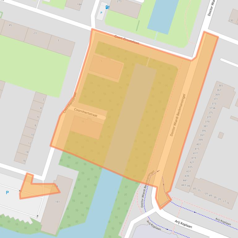 Kaart van postcodegebied 3132GA.