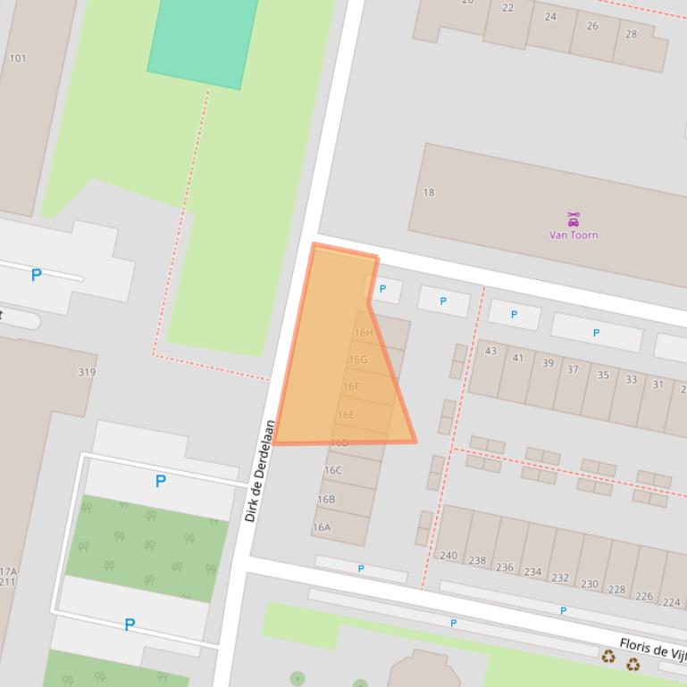 Kaart van postcodegebied 3132HP.