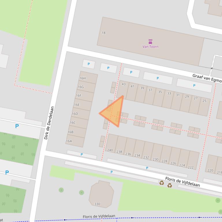 Kaart van postcodegebied 3132HS.