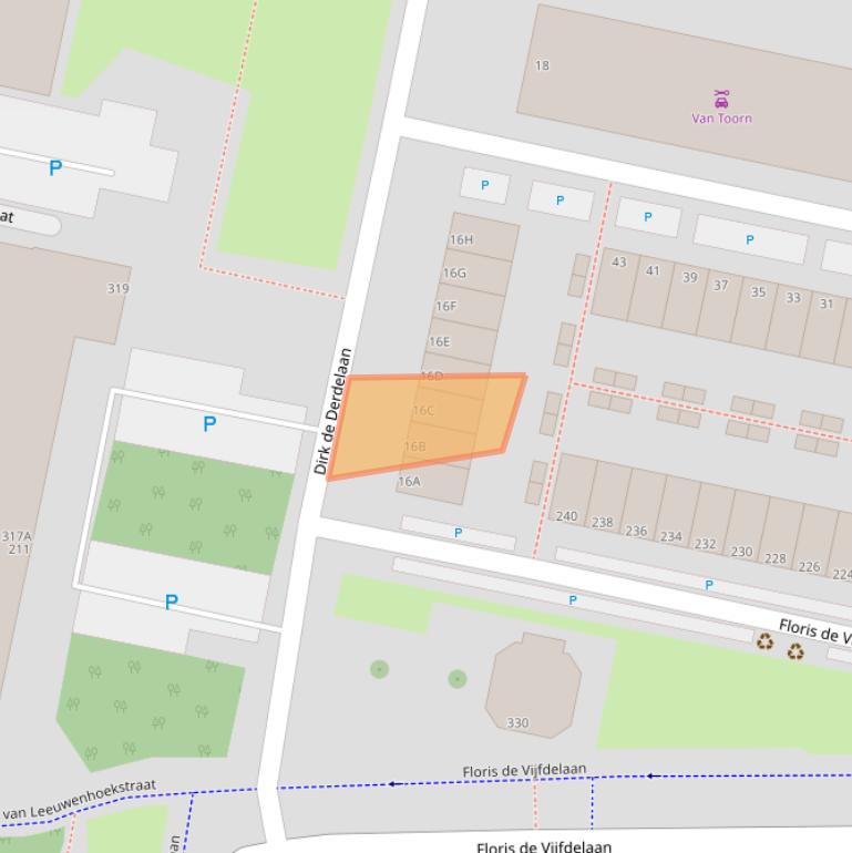 Kaart van postcodegebied 3132HT.