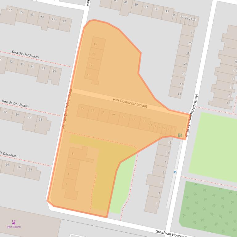 Kaart van postcodegebied 3132HX.