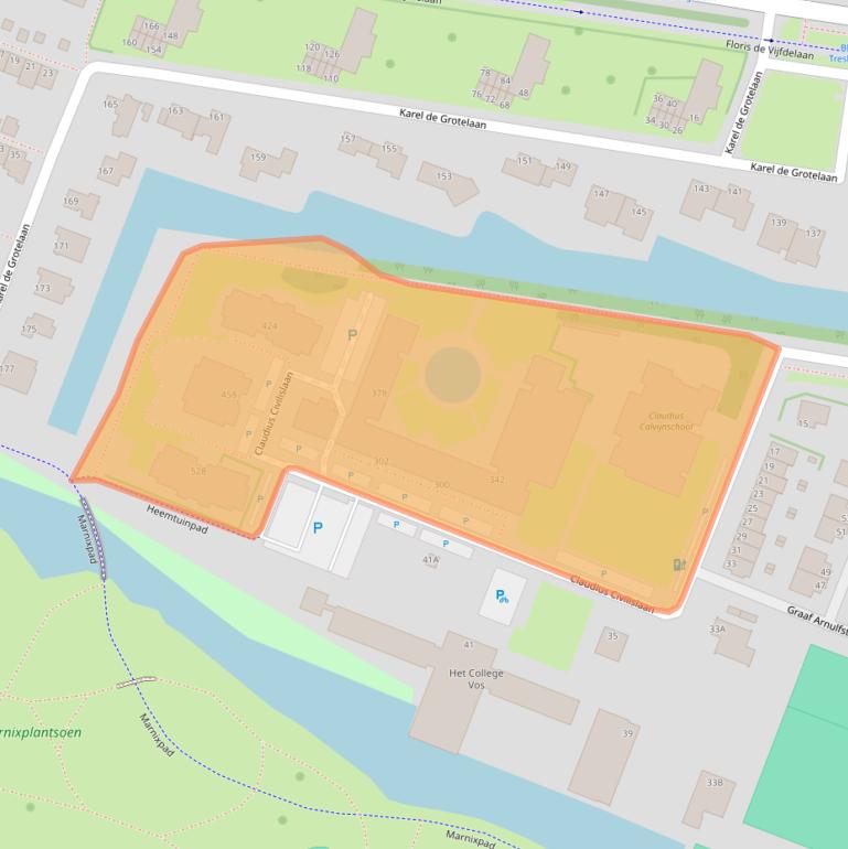 Kaart van postcodegebied 3132JB.