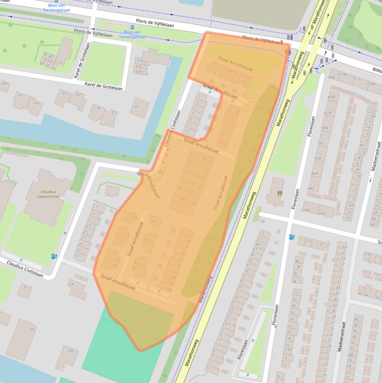 Kaart van postcodegebied 3132JC.