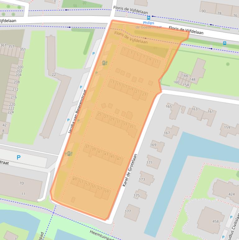 Kaart van postcodegebied 3132JN.