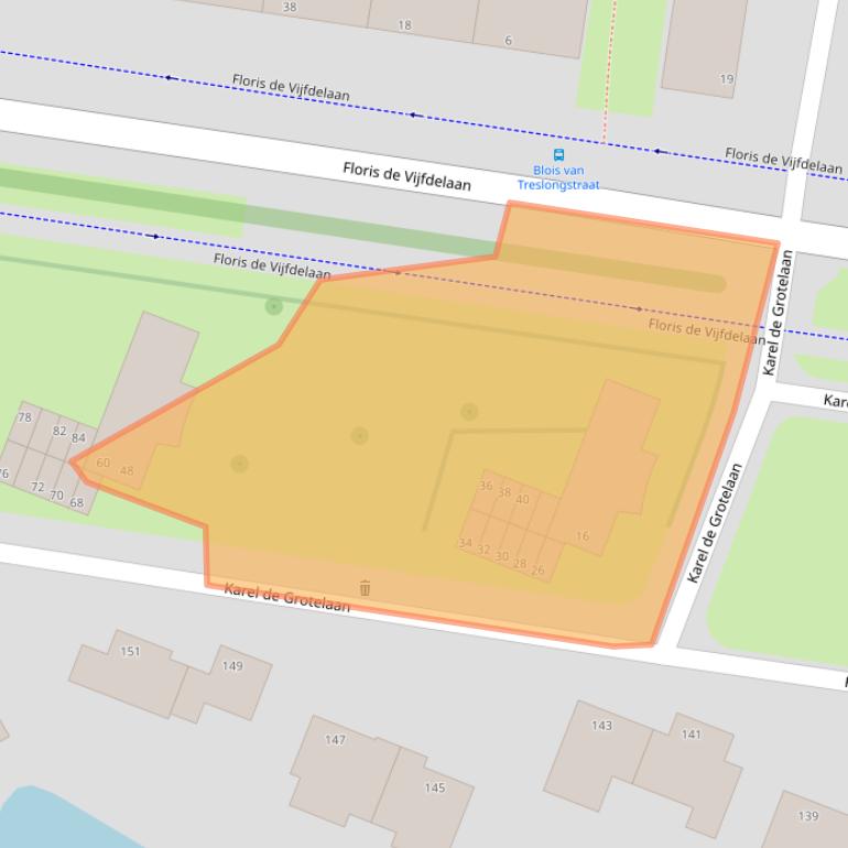 Kaart van postcodegebied 3132JV.