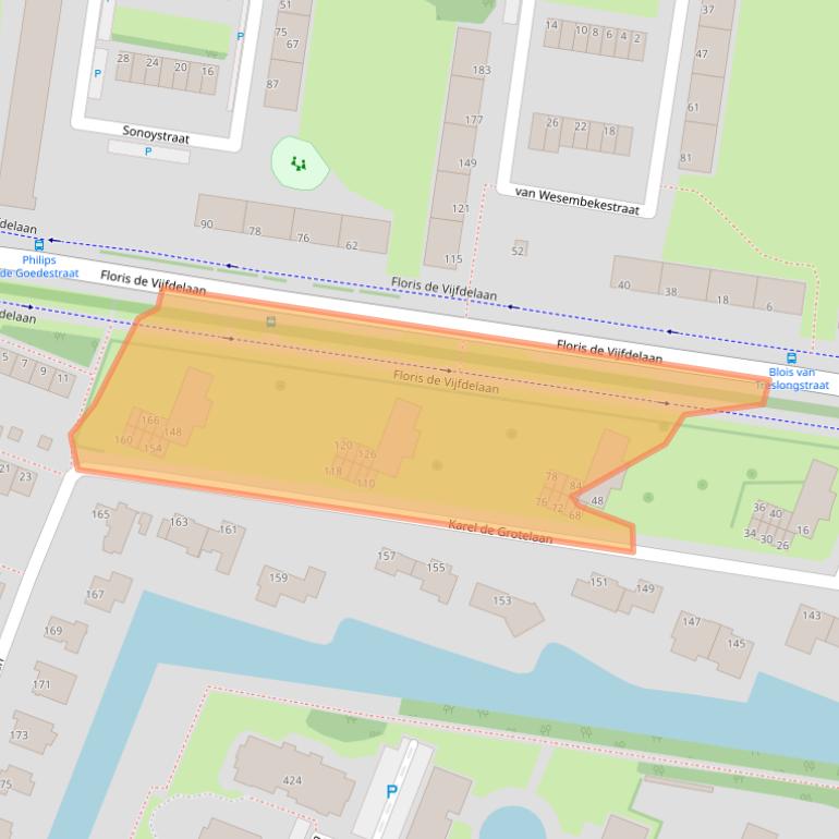 Kaart van postcodegebied 3132JW.