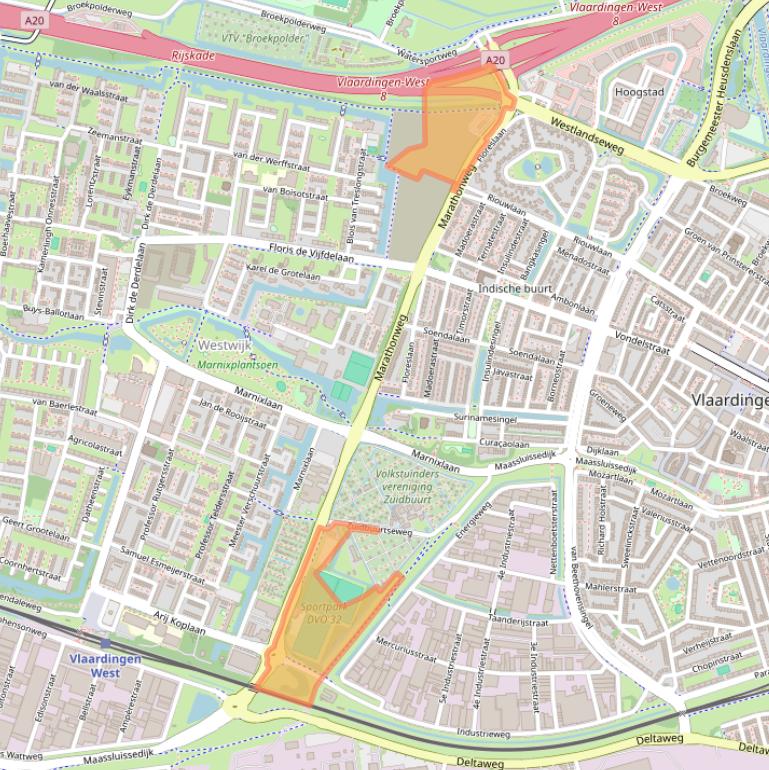 Kaart van postcodegebied 3132LA.