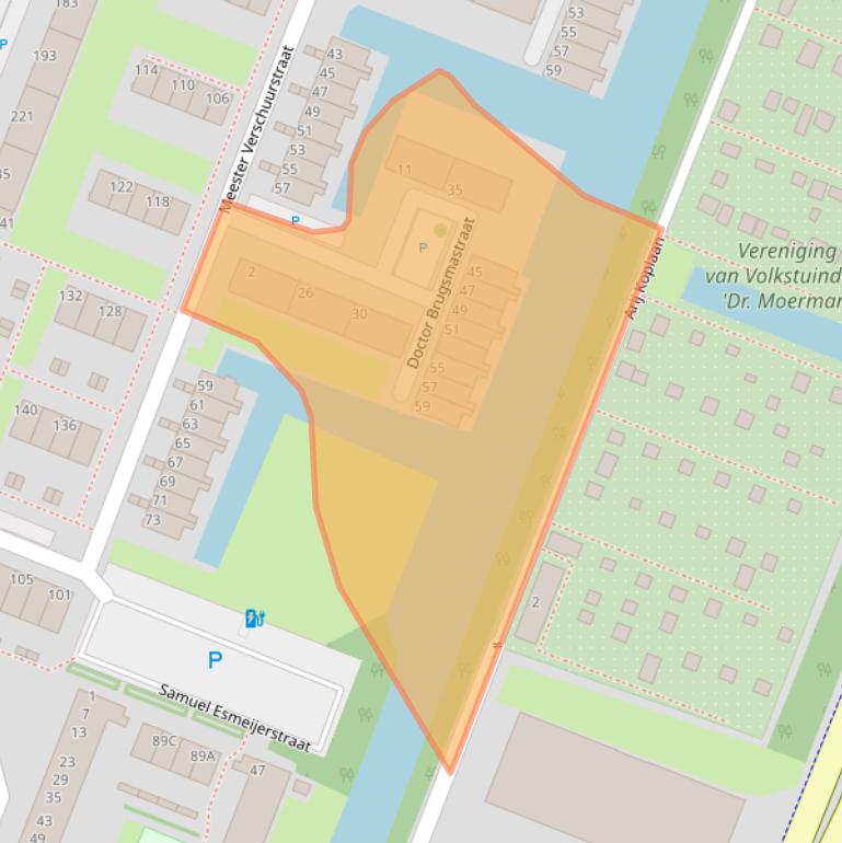 Kaart van postcodegebied 3132NA.