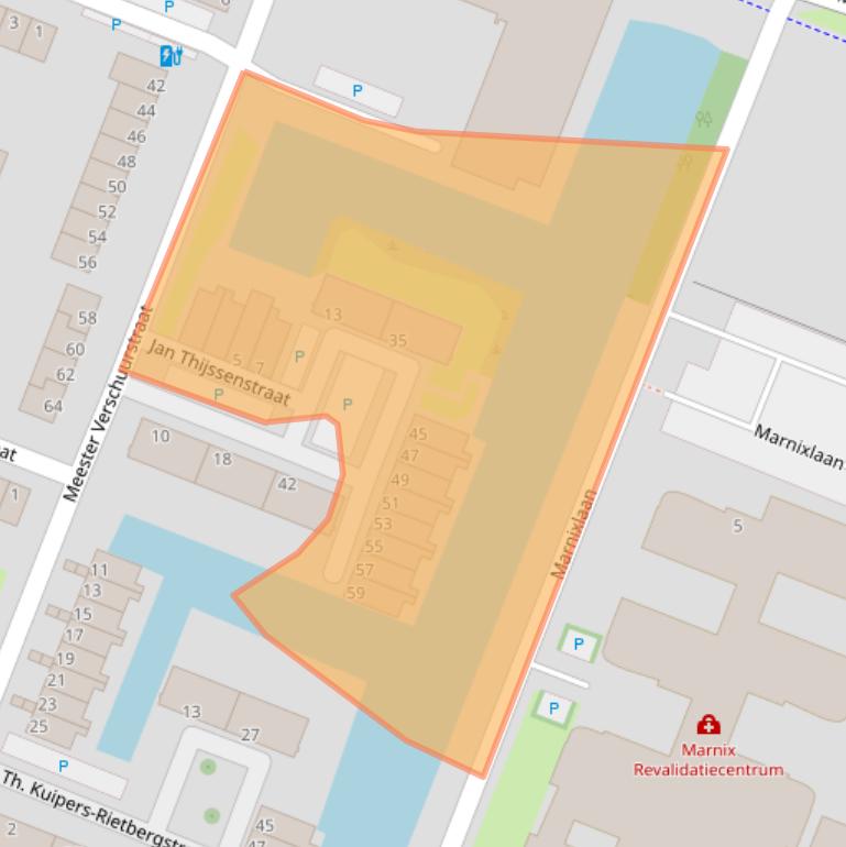 Kaart van postcodegebied 3132NC.