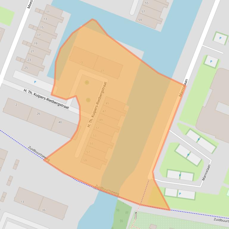 Kaart van postcodegebied 3132NE.