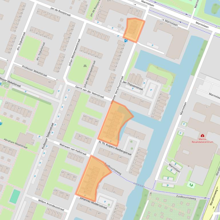 Kaart van postcodegebied 3132NT.