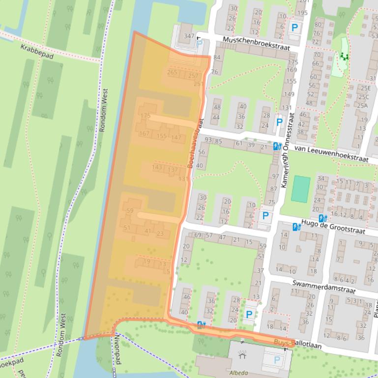 Kaart van postcodegebied 3132RA.