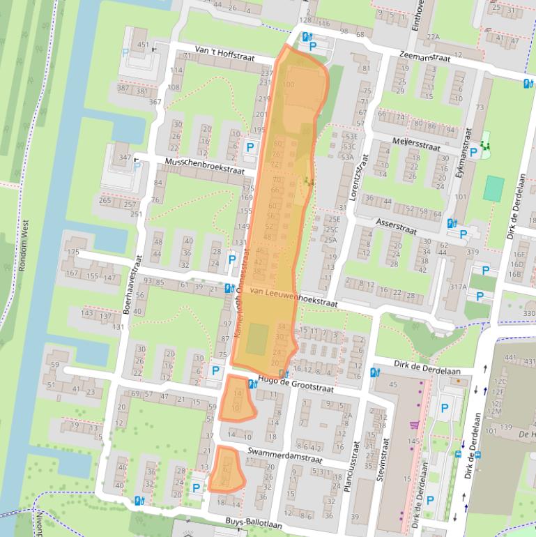 Kaart van postcodegebied 3132RS.