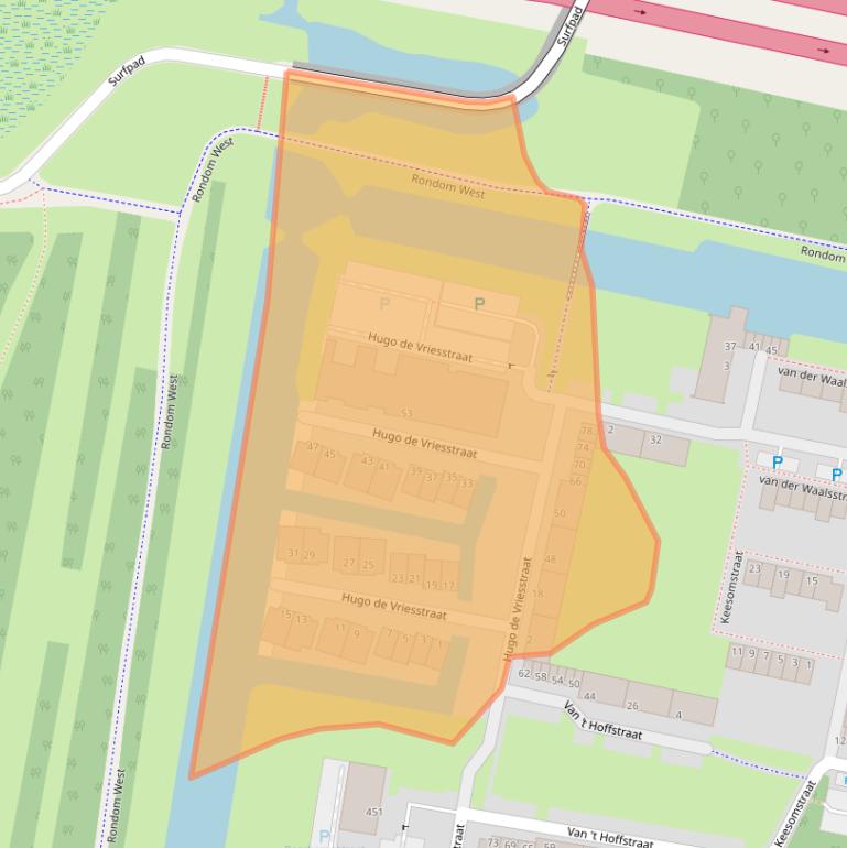 Kaart van postcodegebied 3132TG.