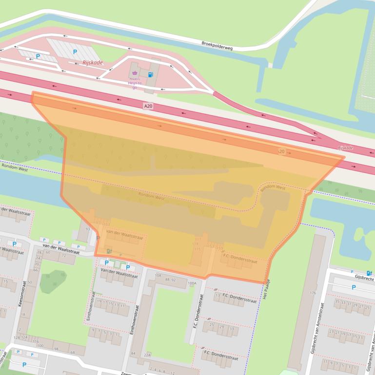 Kaart van postcodegebied 3132TL.