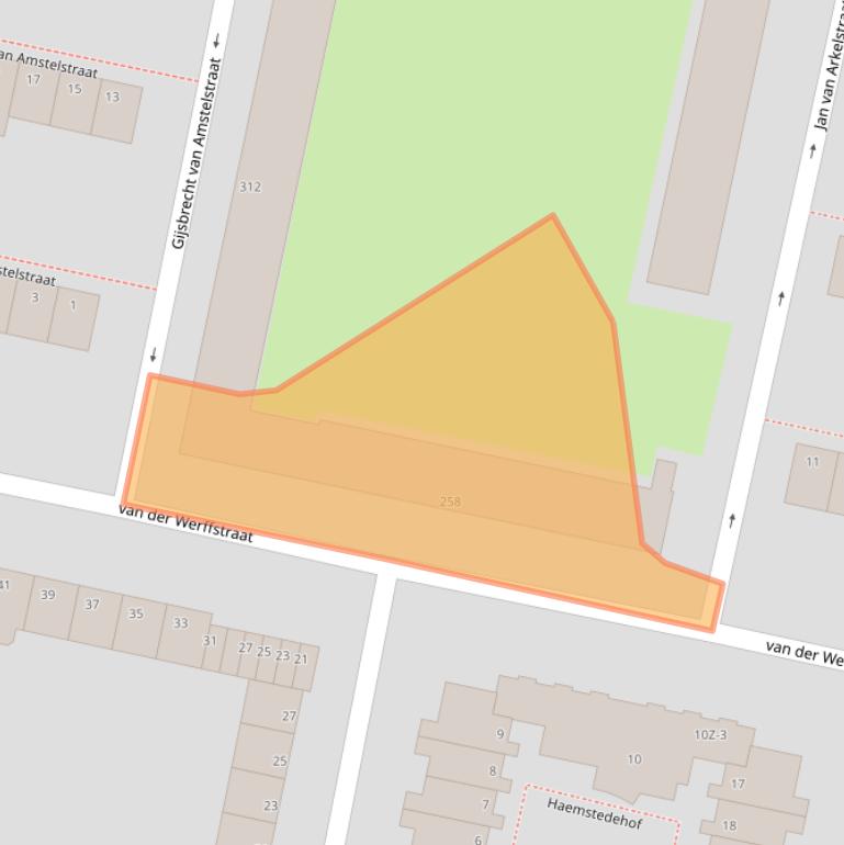 Kaart van postcodegebied 3132WJ.