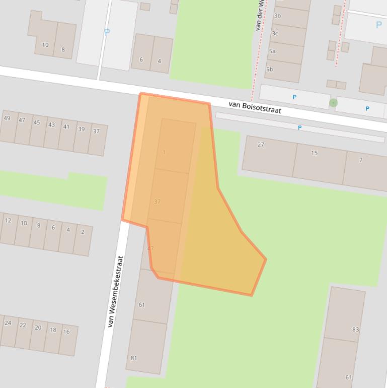 Kaart van postcodegebied 3132XV.