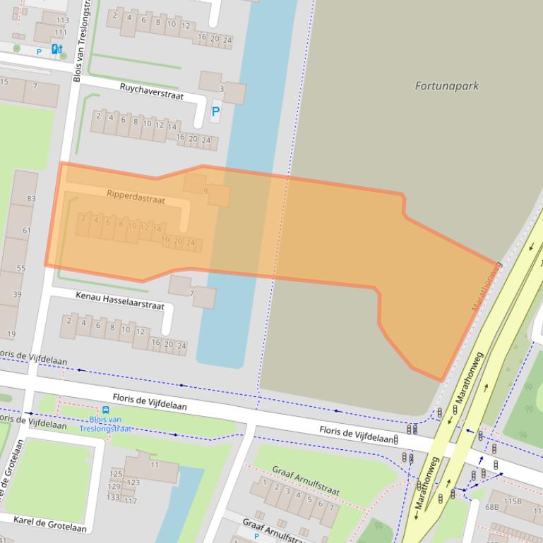 Kaart van postcodegebied 3132ZA.