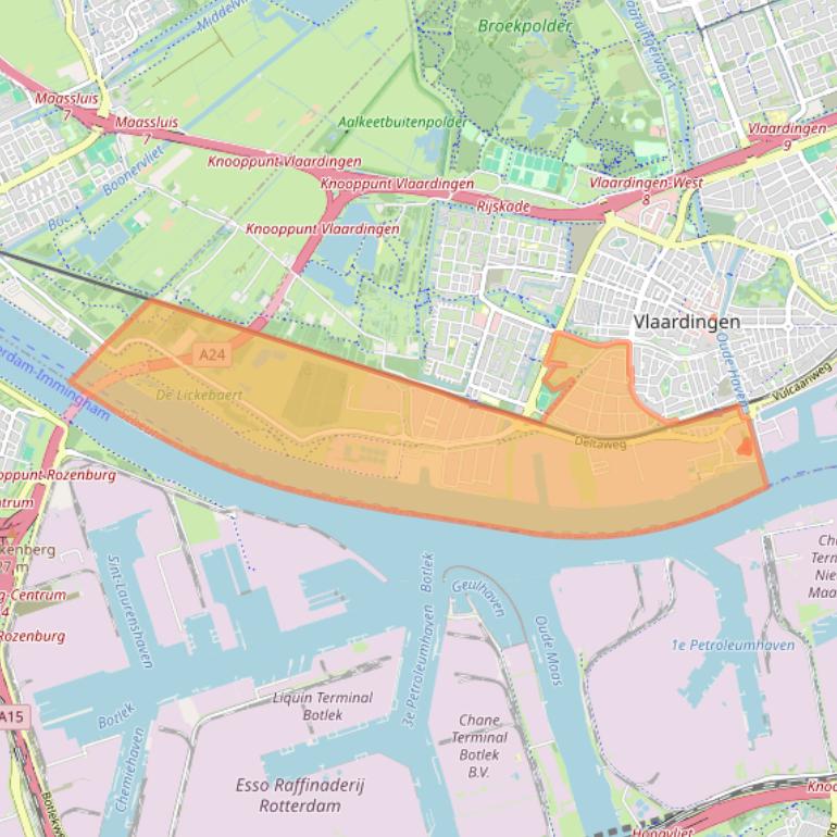 Kaart van postcodegebied 3133.