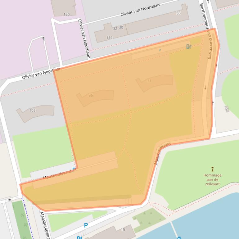 Kaart van postcodegebied 3133AP.