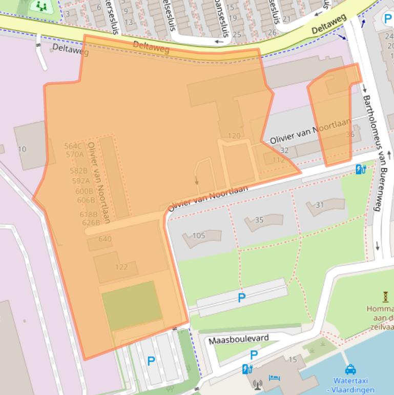 Kaart van postcodegebied 3133AT.