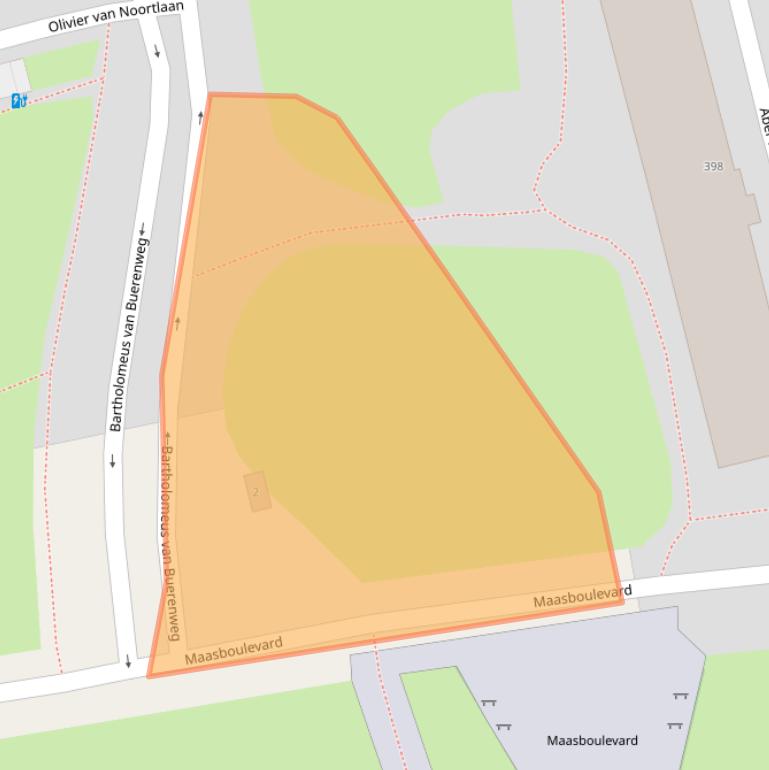 Kaart van postcodegebied 3133AW.