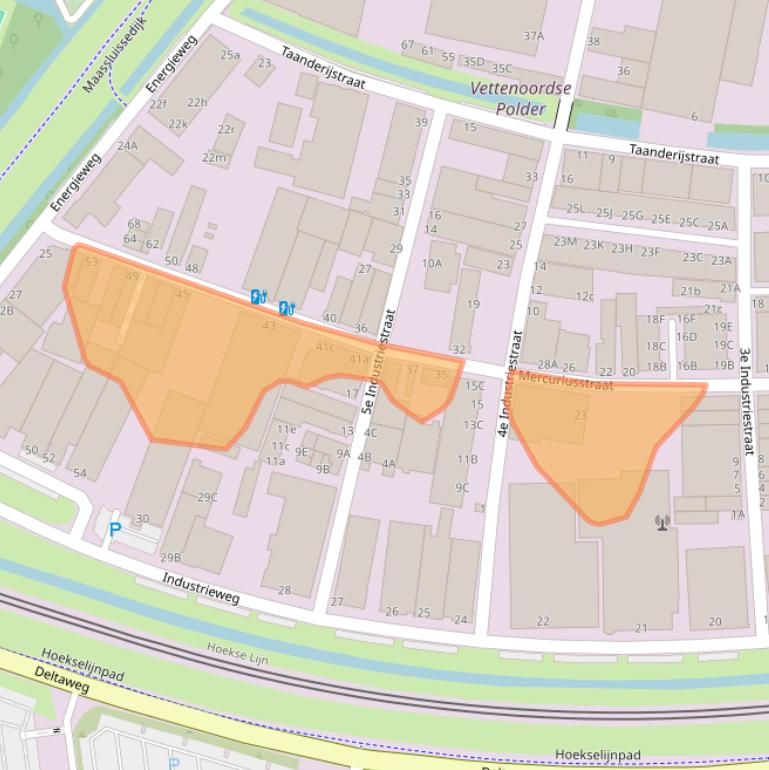 Kaart van postcodegebied 3133EM.