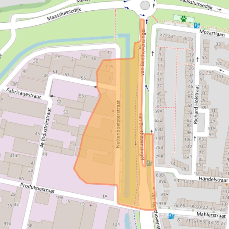 Kaart van postcodegebied 3133EP.