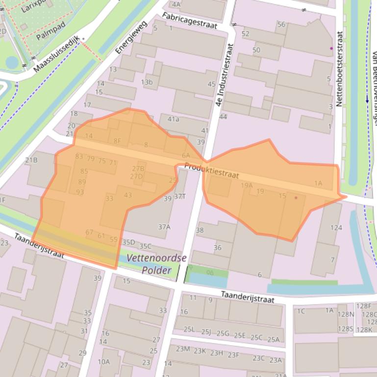 Kaart van postcodegebied 3133ES.