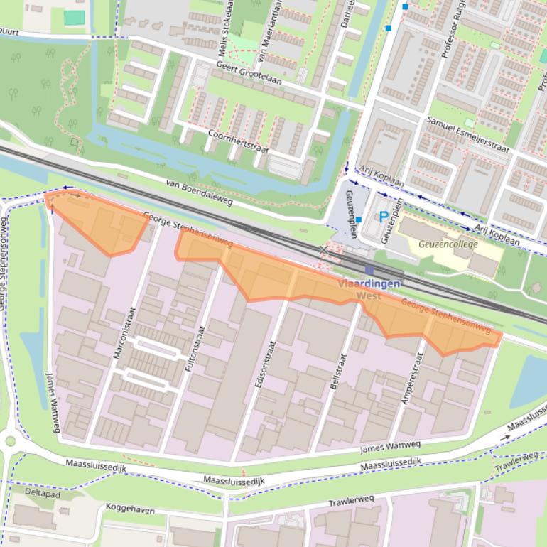 Kaart van postcodegebied 3133KJ.