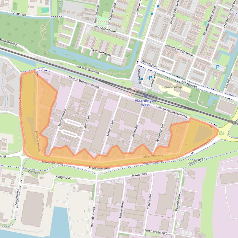 Kaart van postcodegebied 3133KK.