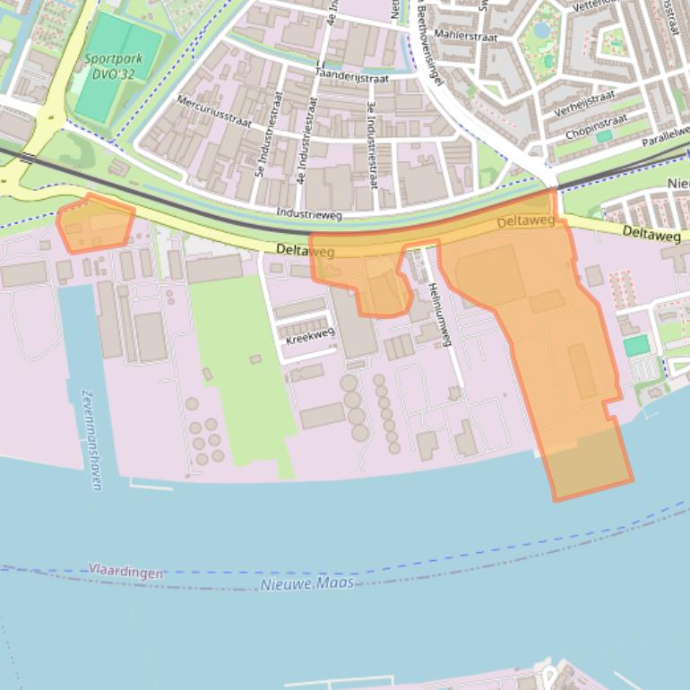 Kaart van postcodegebied 3133KM.