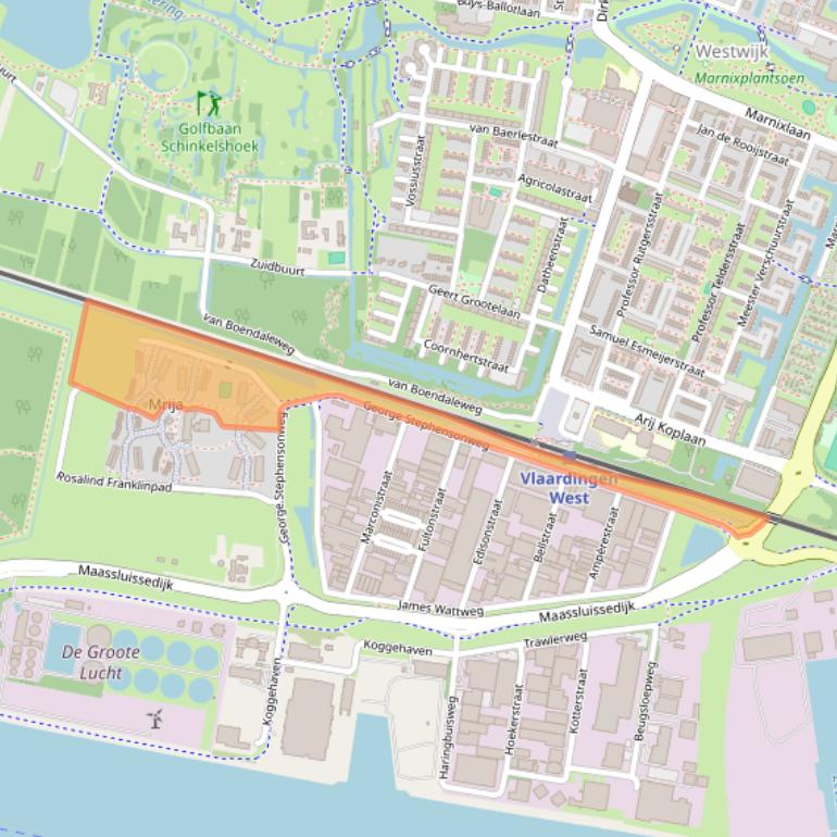 Kaart van postcodegebied 3133LJ.