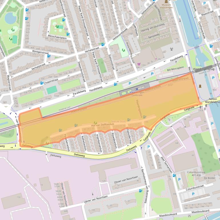 Kaart van postcodegebied 3133MB.